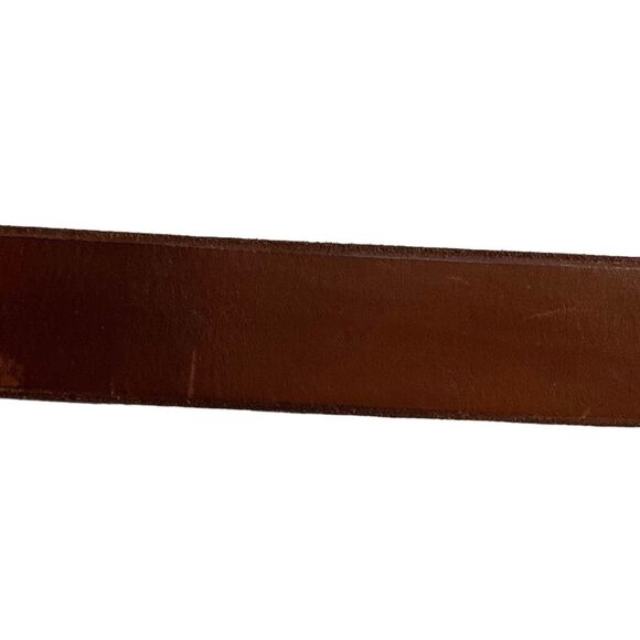 Million Wishes Brown Leather Gold-tone Ornate Detachable Buckle Belt Size L(42”) - Picture 14 of 16